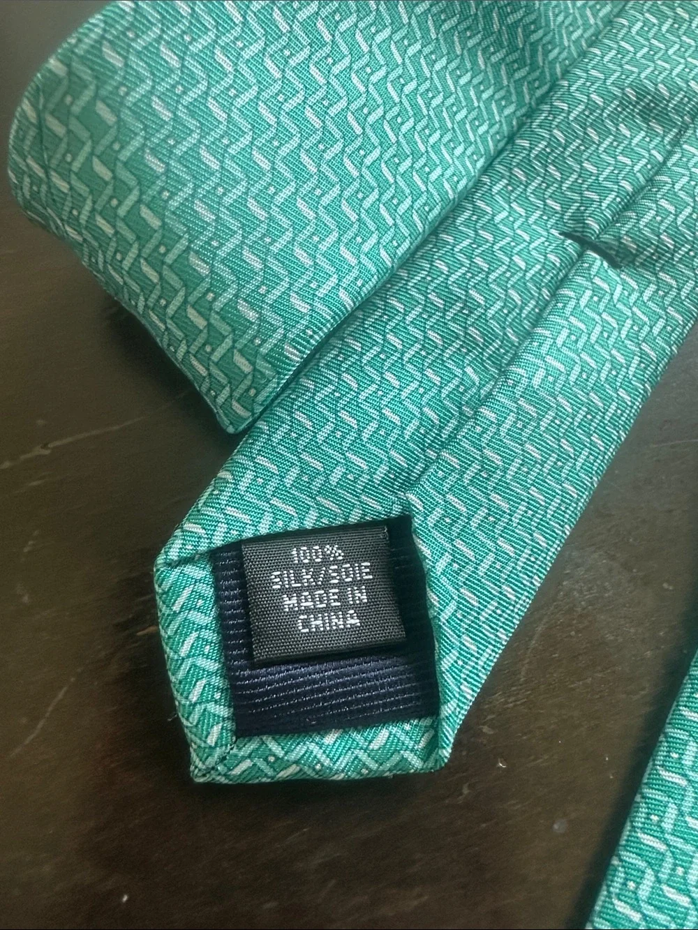 Michael Kors Teal Geometric Silk Tie